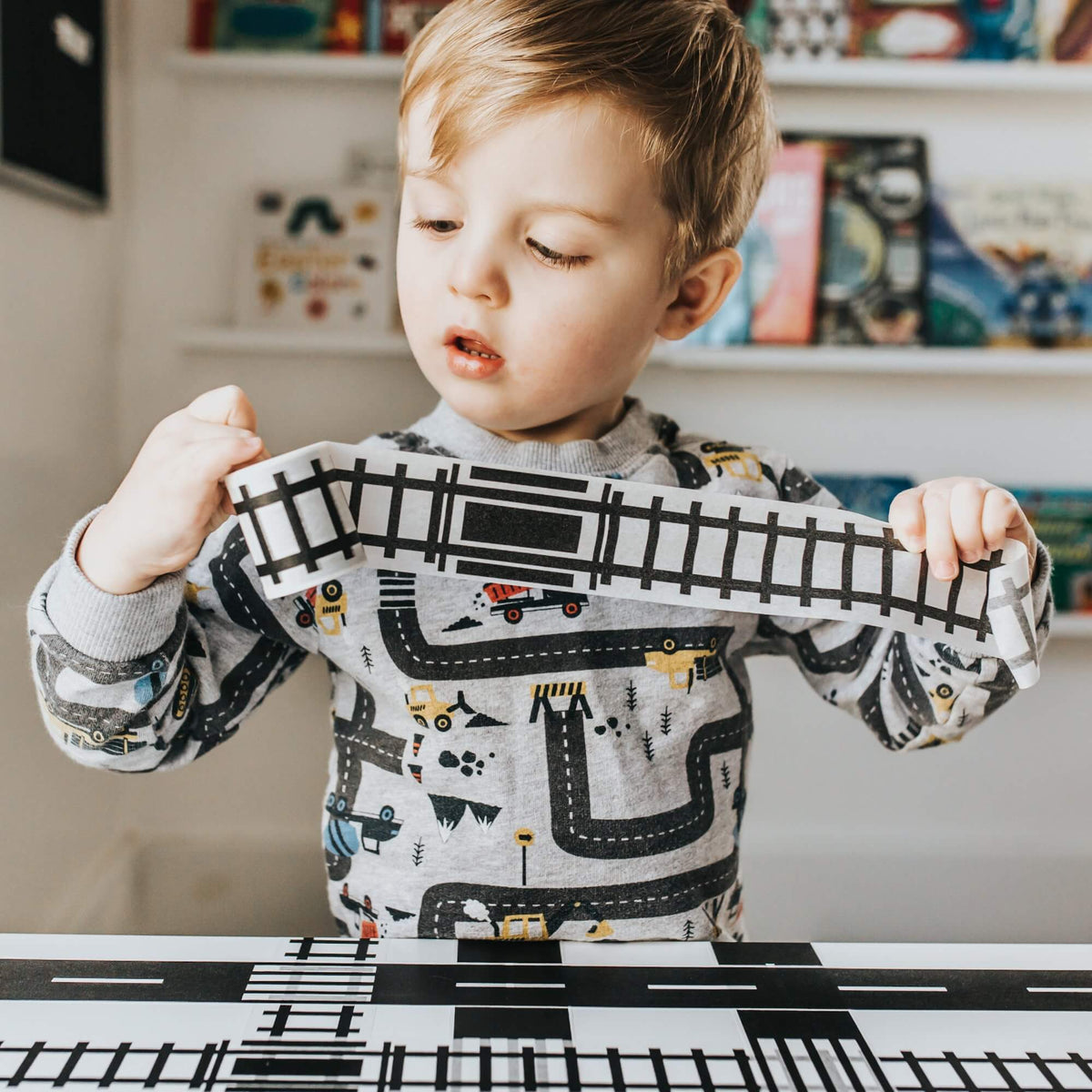 Roadway tape 4-rolls: "He can play with his cars anywhere!" - The Baby Penguin