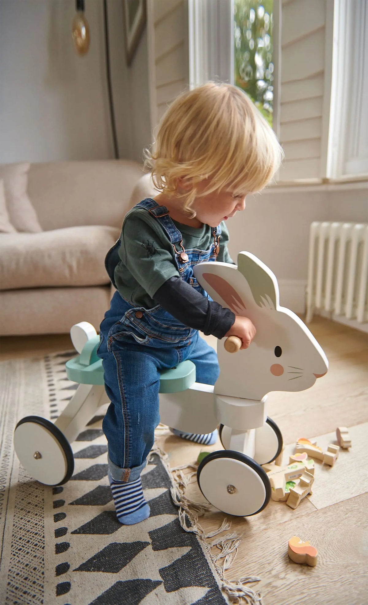 Tender Leaf Running Rabbit Wooden Ride-On