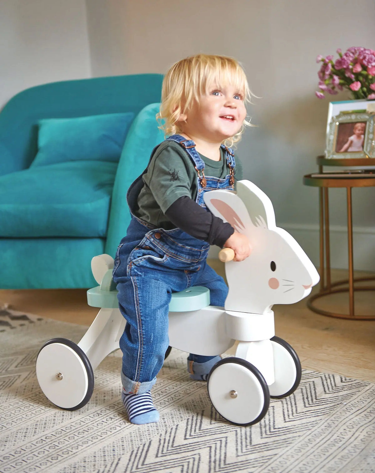 Tender Leaf Running Rabbit Wooden Ride-On
