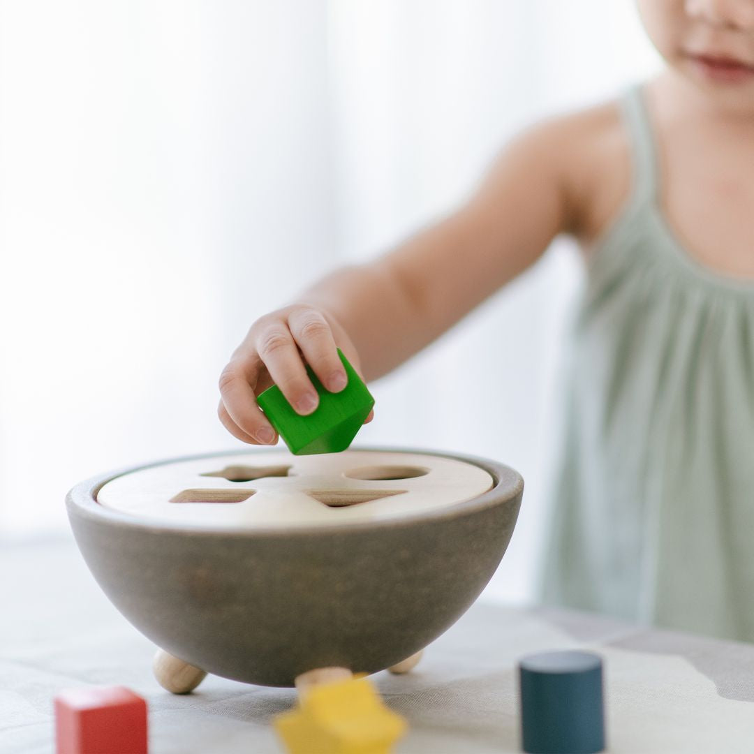 PlanToys Wooden Shape Sorting Bowl