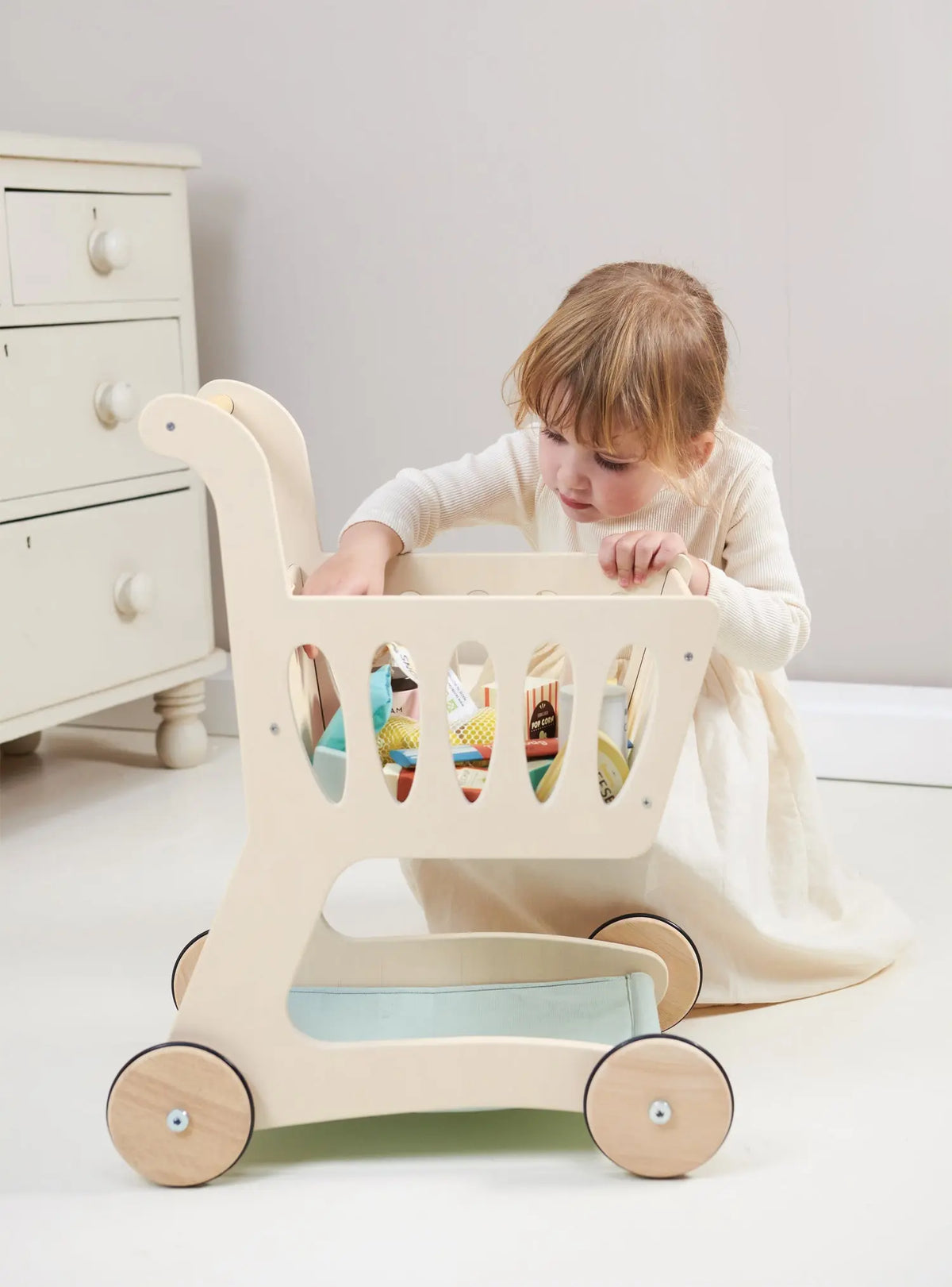 Tender Leaf Wooden Shopping Cart with Chalkboard