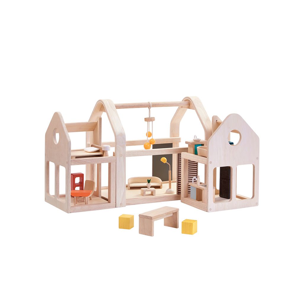 PlanToys Slide N Go Portable Wooden Dollhouse