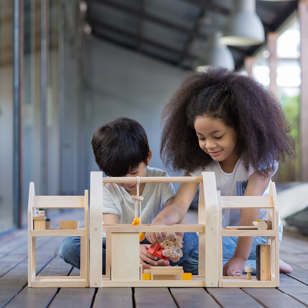 PlanToys Slide N Go Portable Wooden Dollhouse