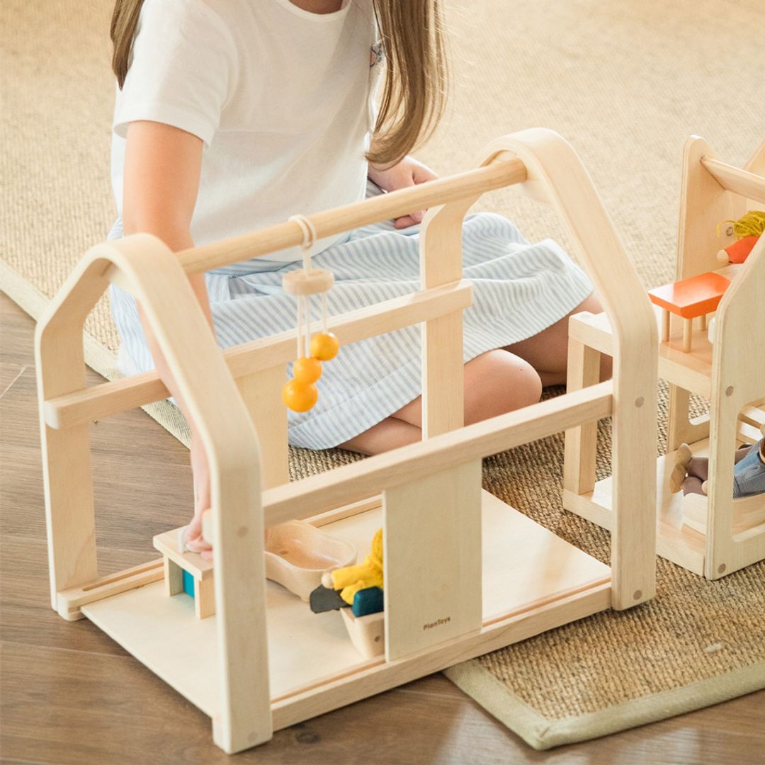 PlanToys Slide N Go Portable Wooden Dollhouse