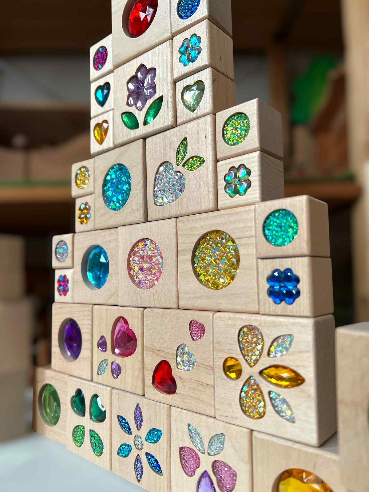 Sparkle Garden Gem Blocks – 30- or 40-Piece Set by Green Elephant Home and Toys – alternate view 3