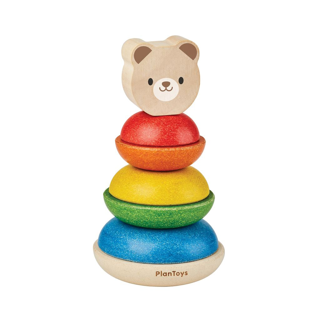 PlanToys Bear Wooden Stacking Ring Toy