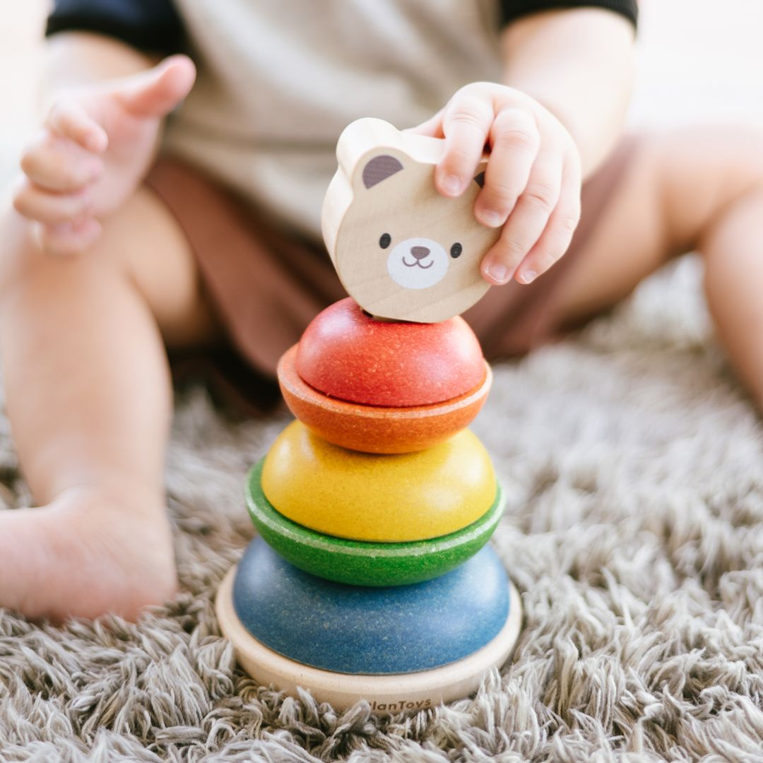 PlanToys Bear Wooden Stacking Ring Toy