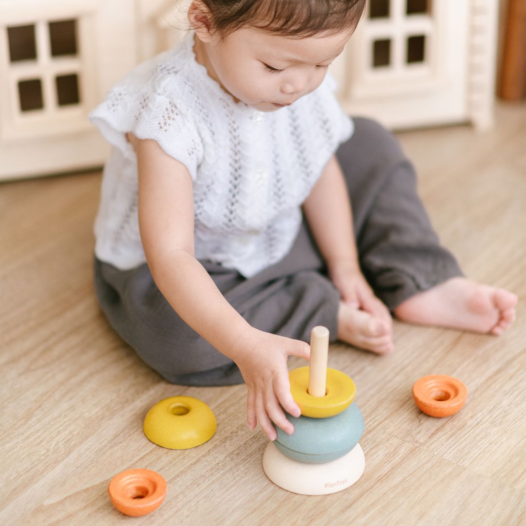 PlanToys Wooden Stacking Ring Cups
