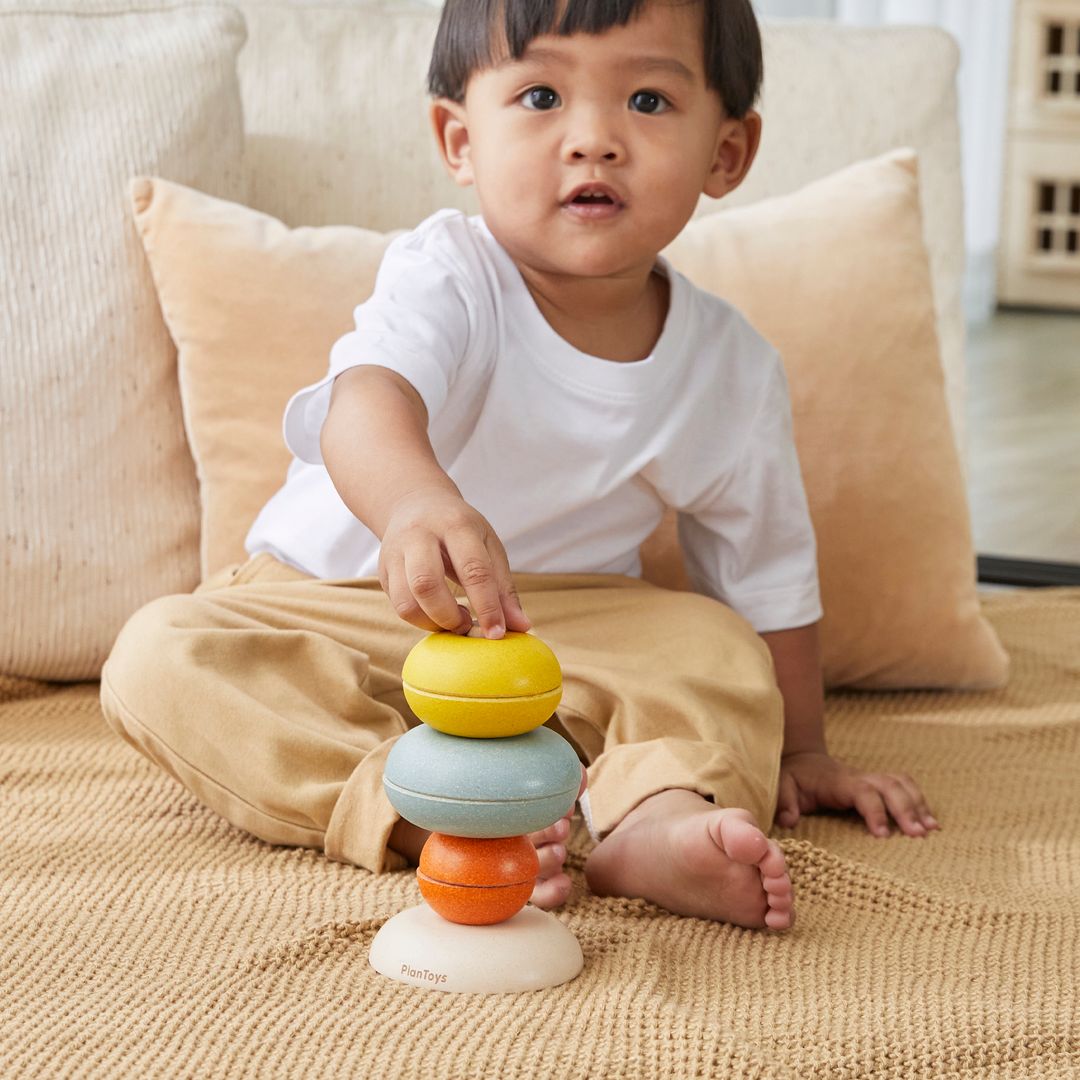 PlanToys Wooden Stacking Ring Cups