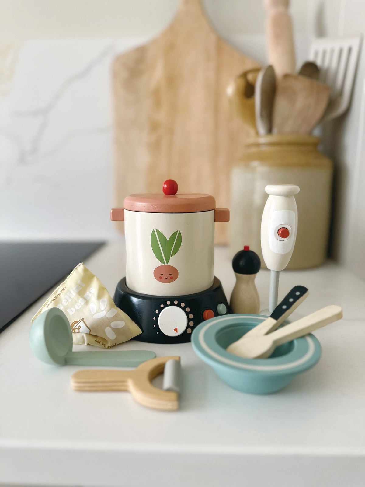 Tender Leaf Stir and Serve Wooden Soup Maker Play Set