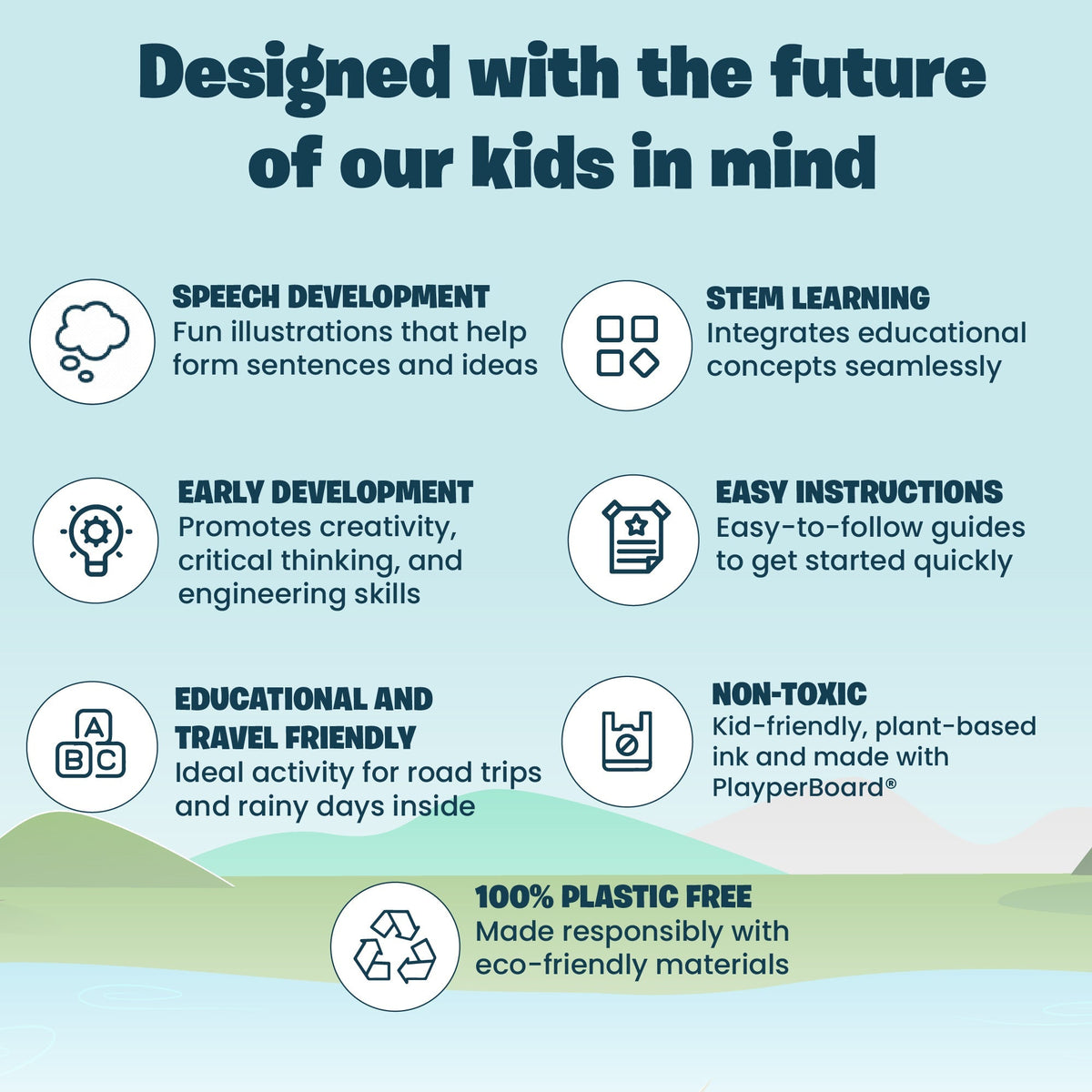 Plastic-free PlayperBoard storytelling cards for ages 3+