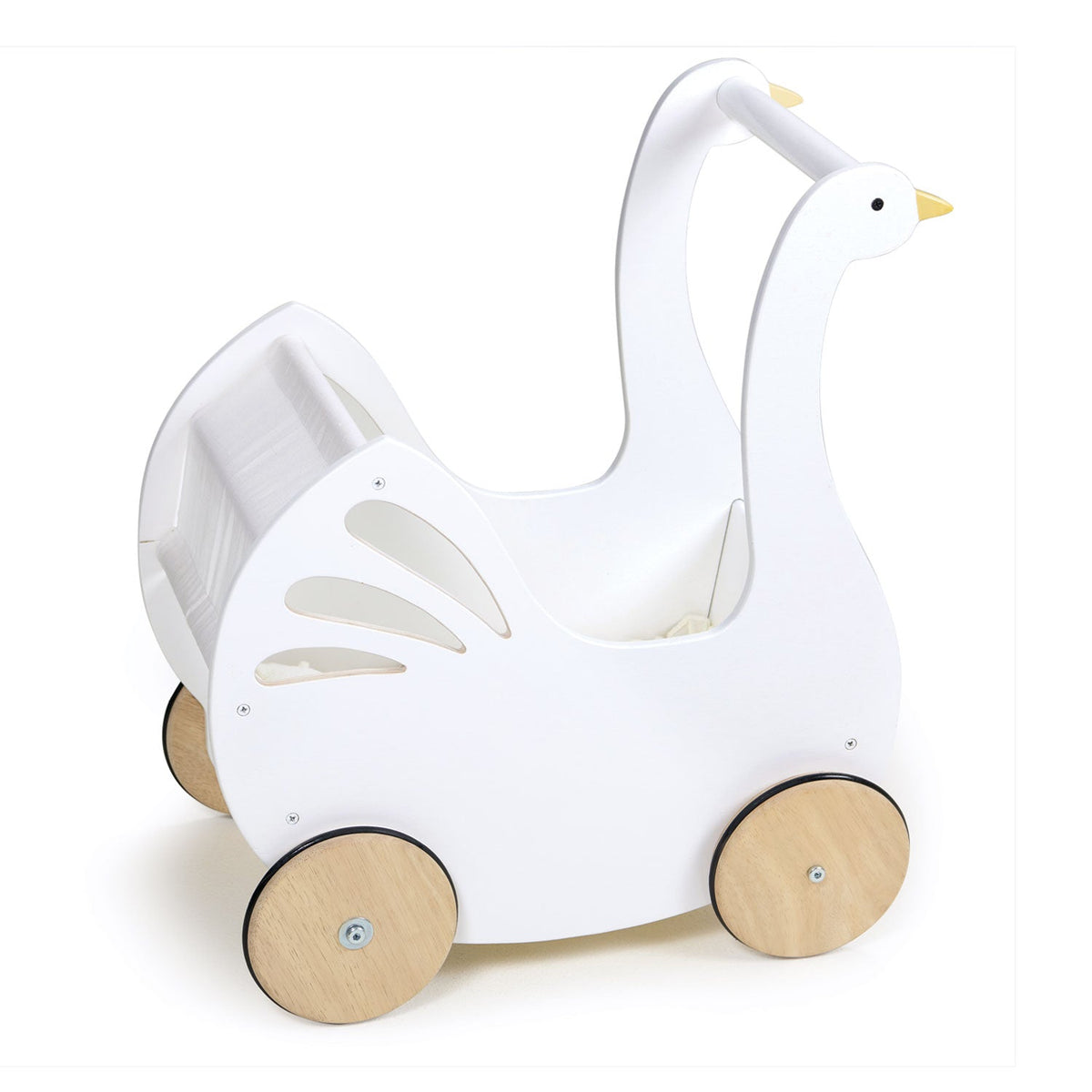 Tender Leaf Sweet Swan Wooden Doll Pram