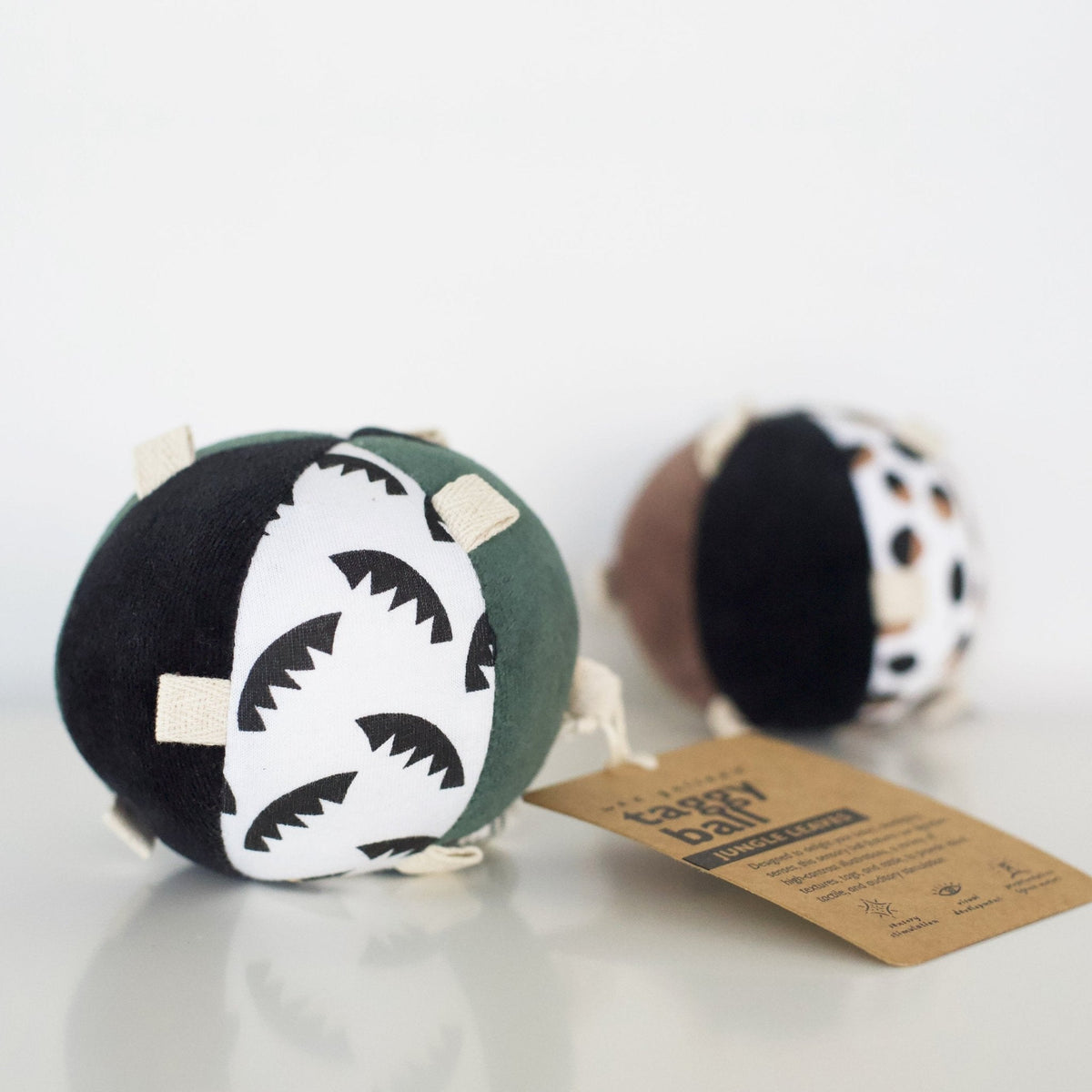 Taggy Ball with Rattle - Jungle Leaves - The Baby Penguin