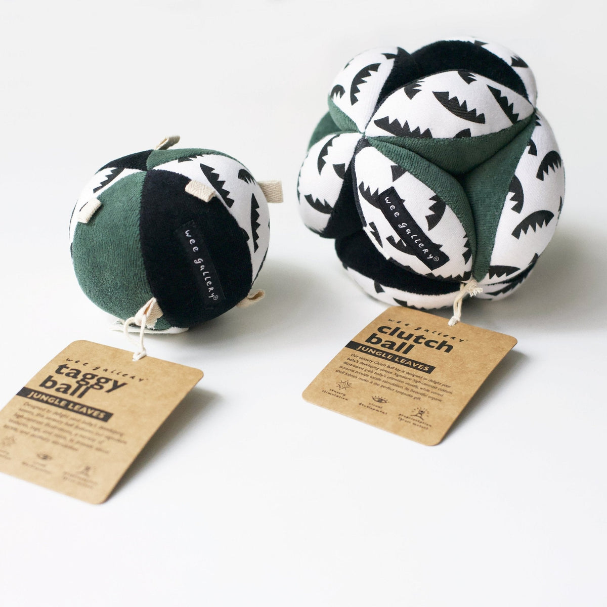 Taggy Ball with Rattle - Jungle Leaves - The Baby Penguin