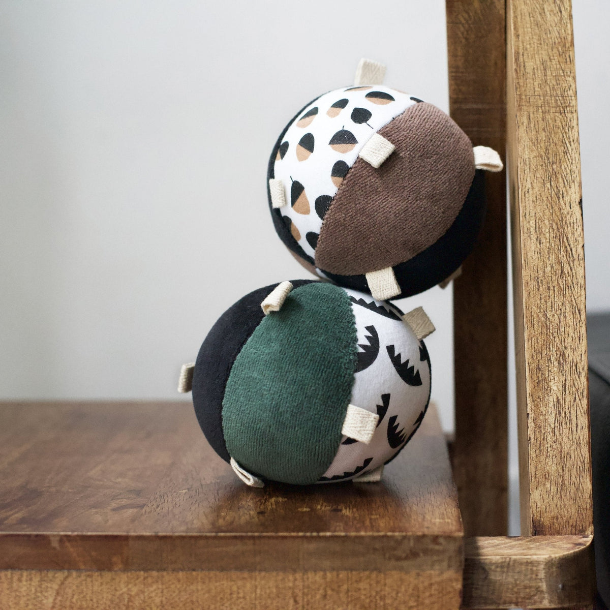 Taggy Ball with Rattle - Jungle Leaves - The Baby Penguin