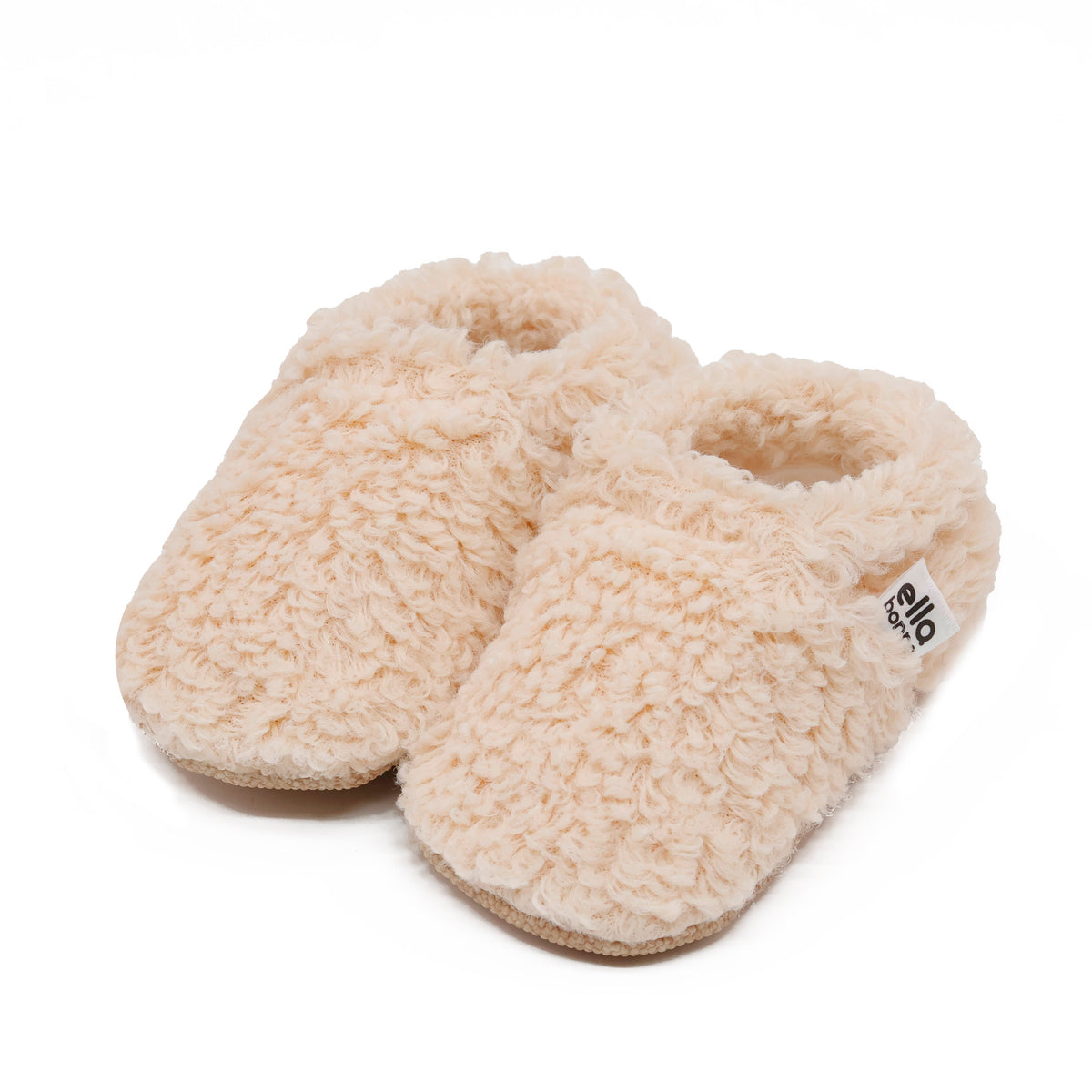 Teddy Baby Booties House Slippers, Non-Slip Sole, Organic Cotton Lining, Home Nursery Shoes, Beige - The Baby Penguin