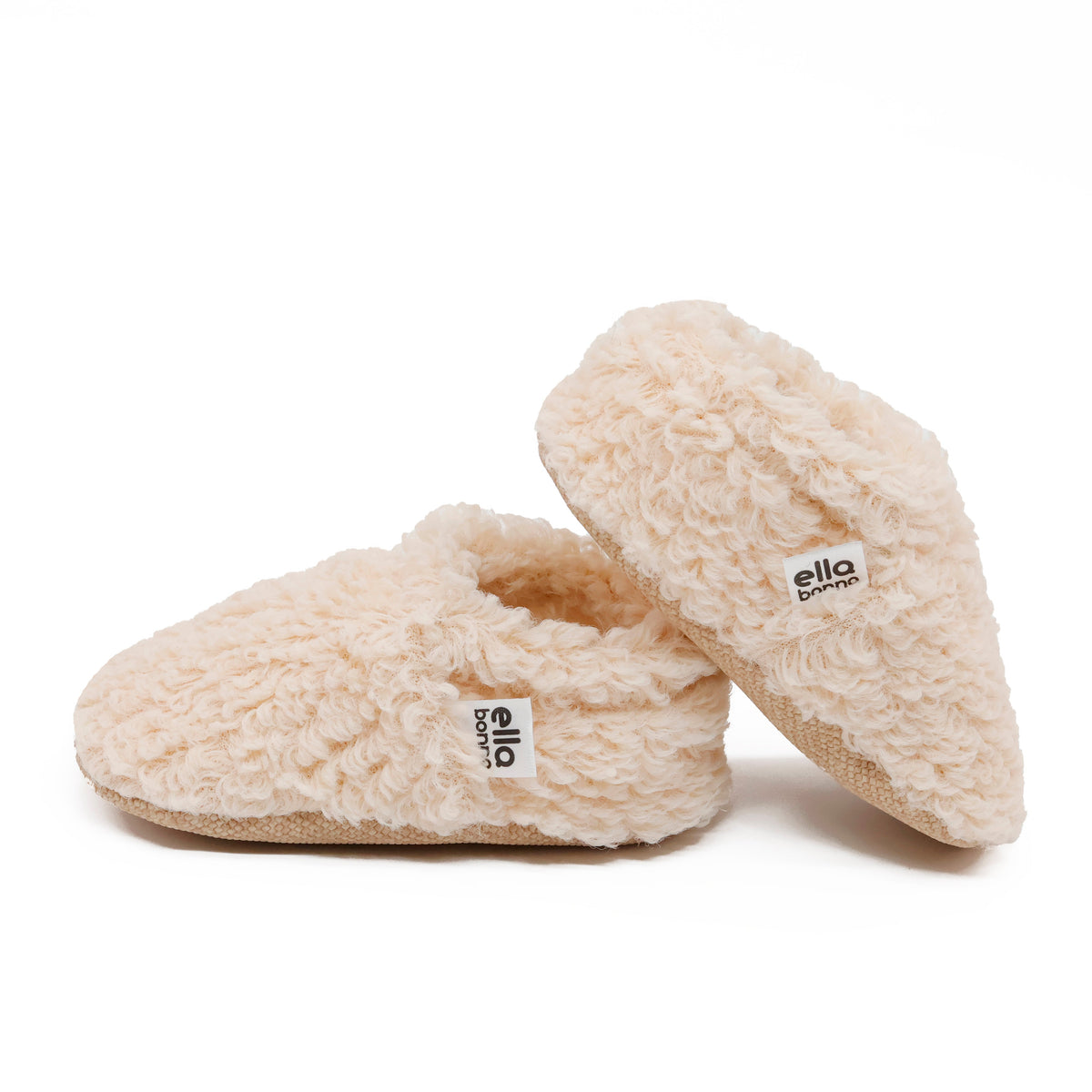 Teddy Baby Booties House Slippers, Non-Slip Sole, Organic Cotton Lining, Home Nursery Shoes, Beige - The Baby Penguin