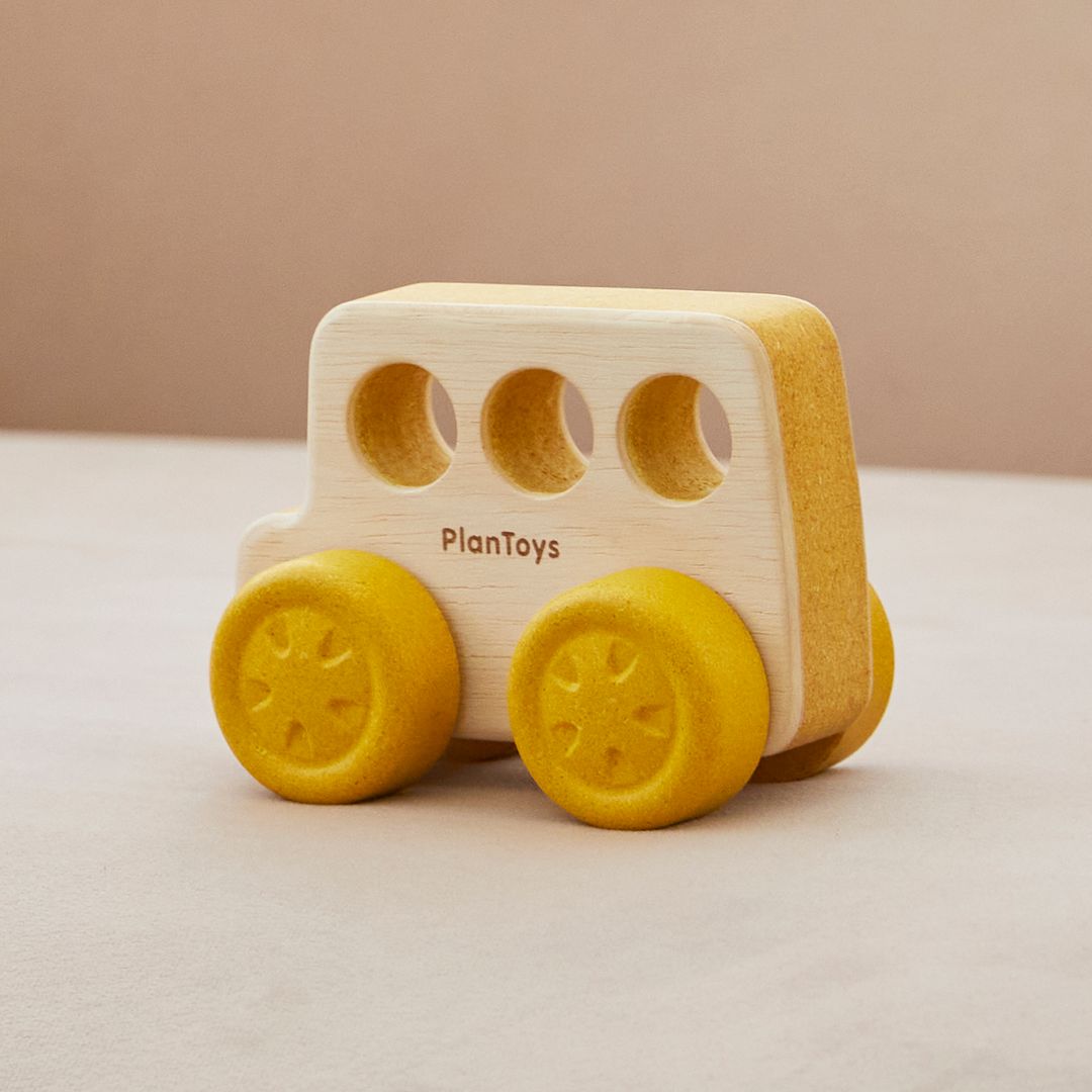 PlanToys Timber Trail Wooden Baby Bus