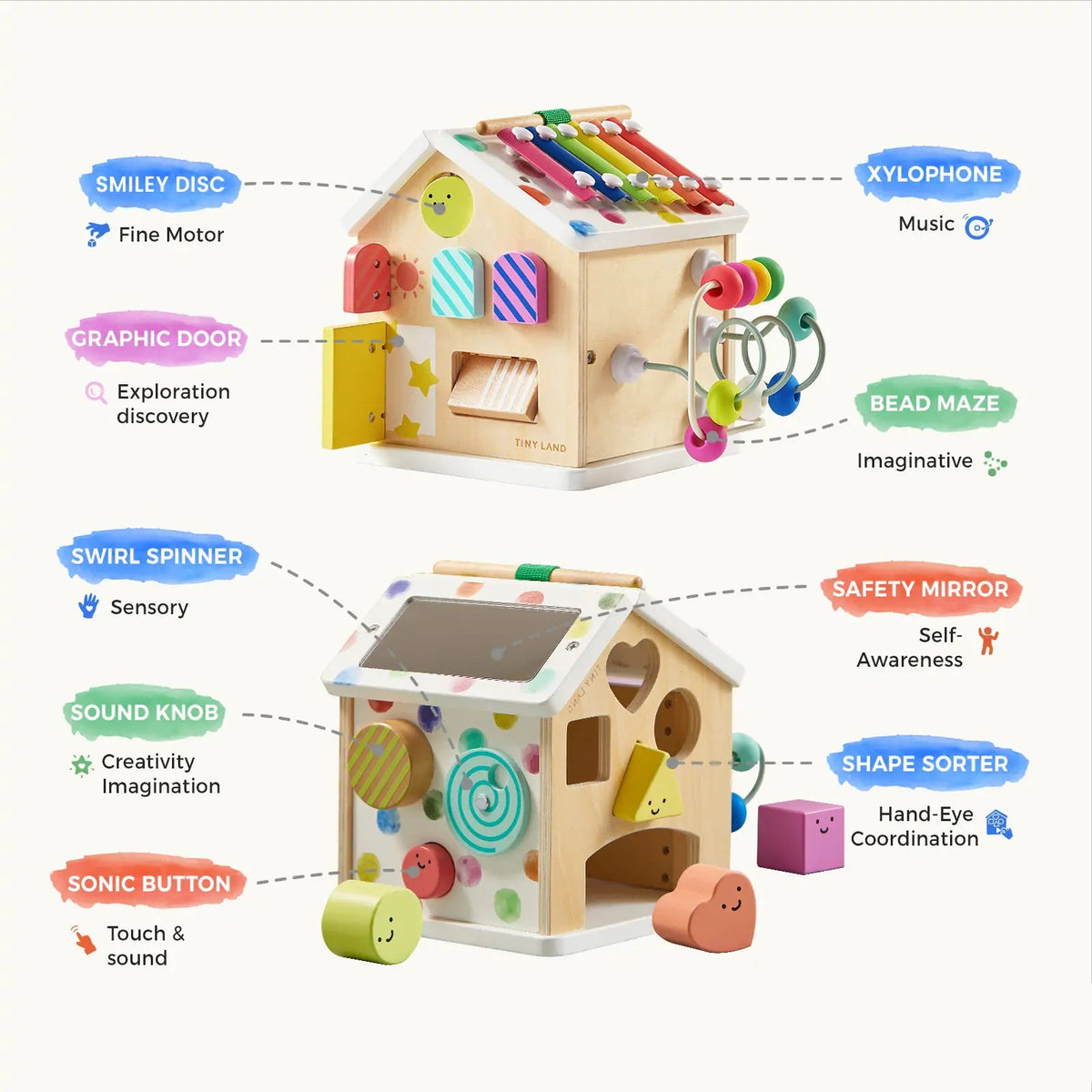 Tiny Land® Cottage Activity Cube - Rainbow - The Baby Penguin