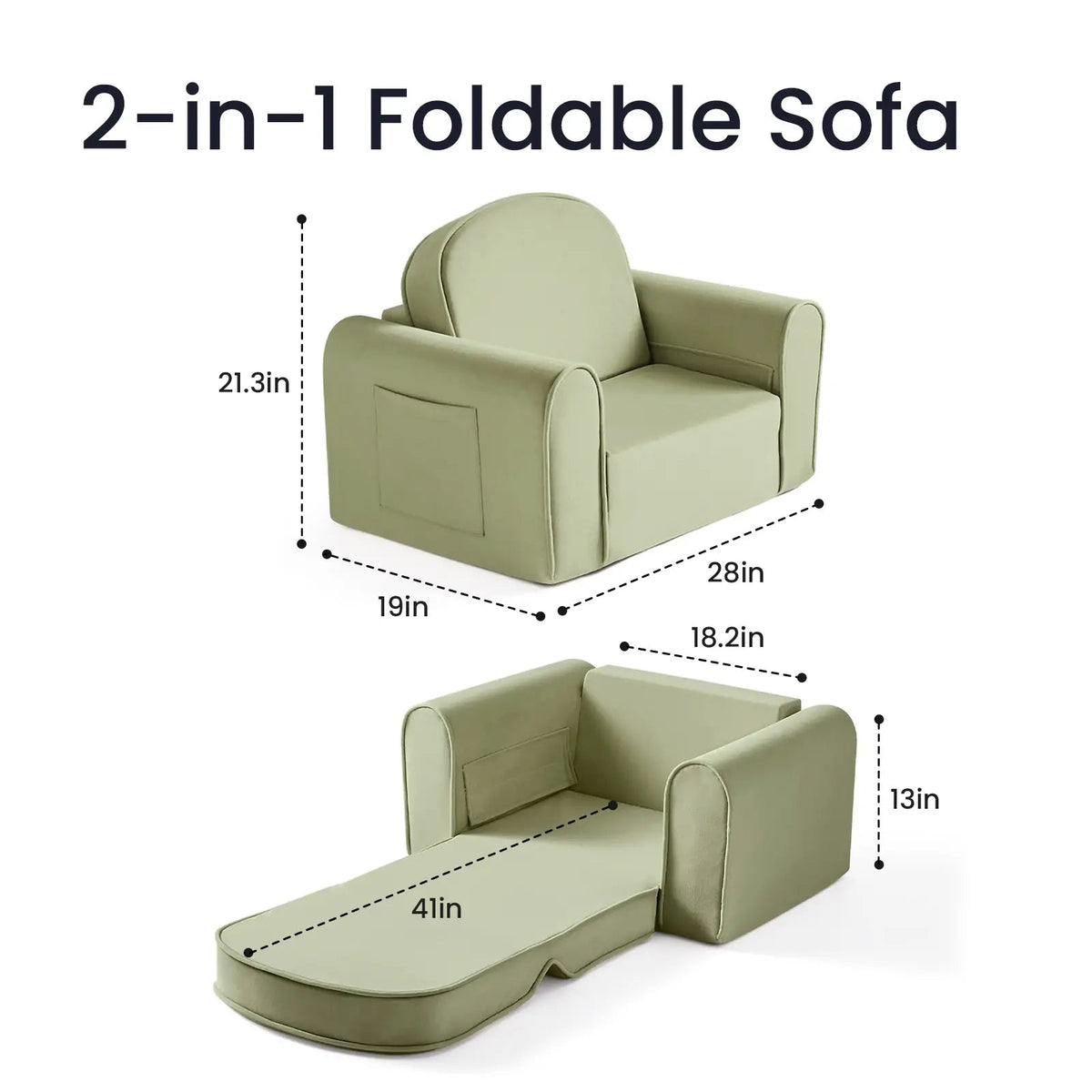 Tiny Land® GentleSnug Kid Chair - Sage - The Baby Penguin