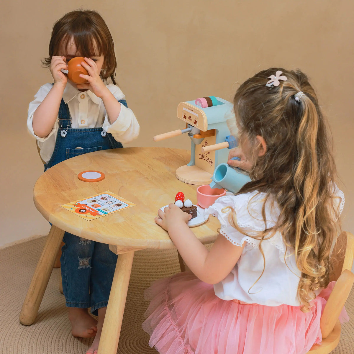 Tiny Land® Play Kitchen Accessories – Children’s Coffee Maker: Wooden Kids Play Coffee Maker Set | Toy Cookware | The Baby Penguin