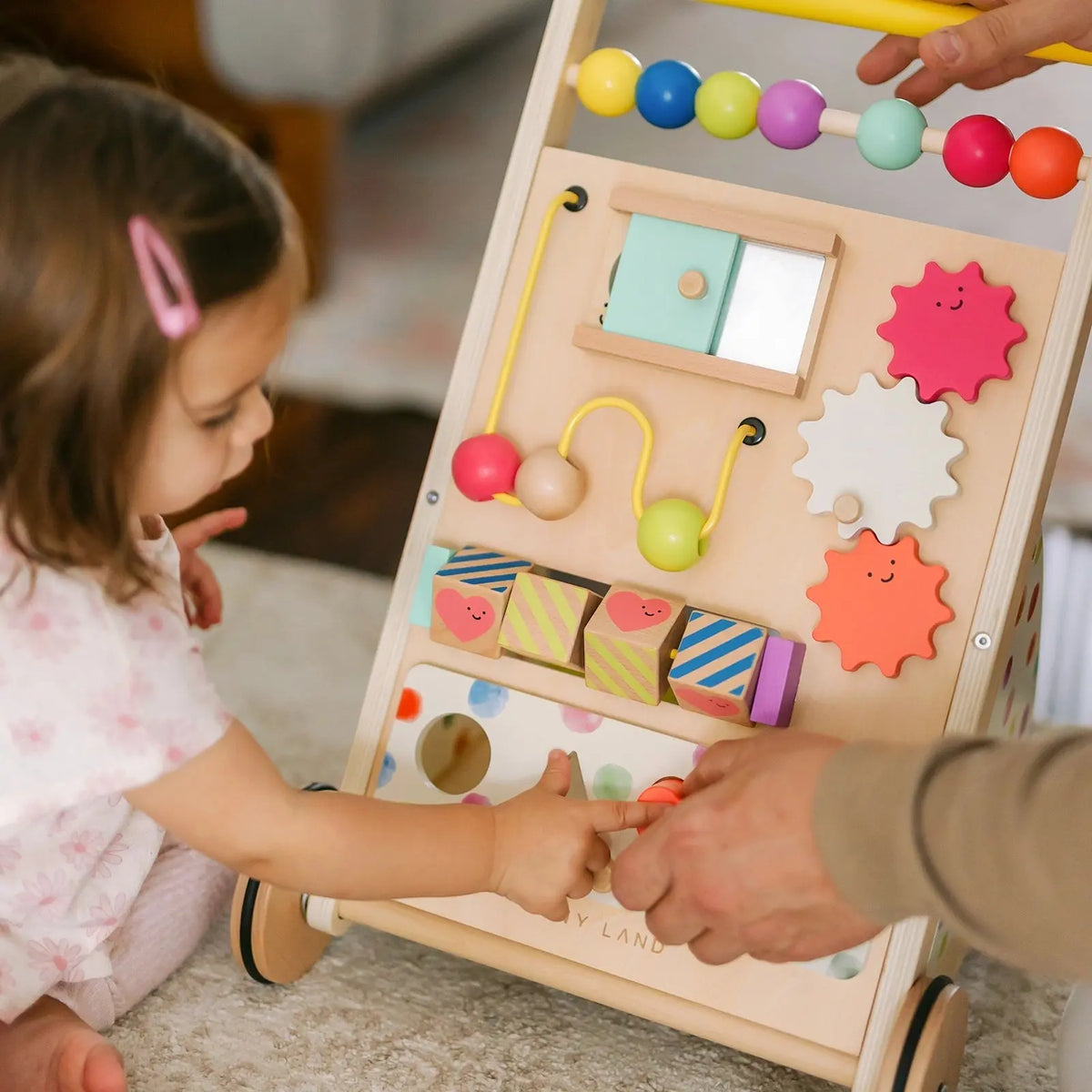 Tiny Land® Premium Natural Wooden Activity Walker | baby walker | The Baby Penguin