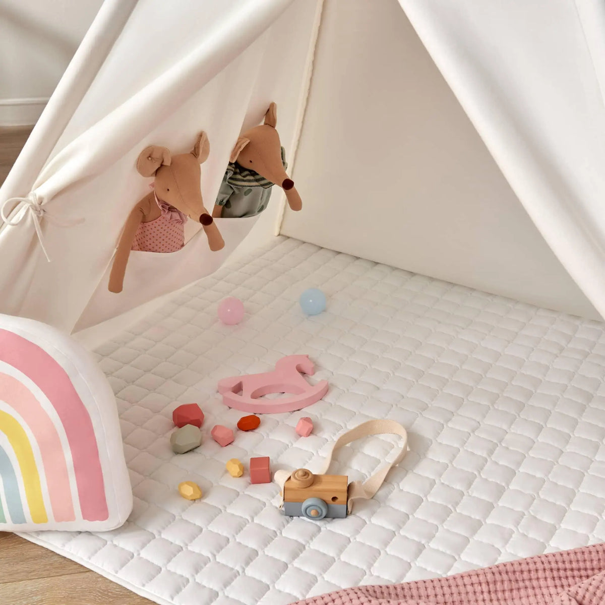 Tiny Land® Teepee Tent for Kids with Mat – Indoor Play Tent with Floor Mat | Tent | The Baby Penguin