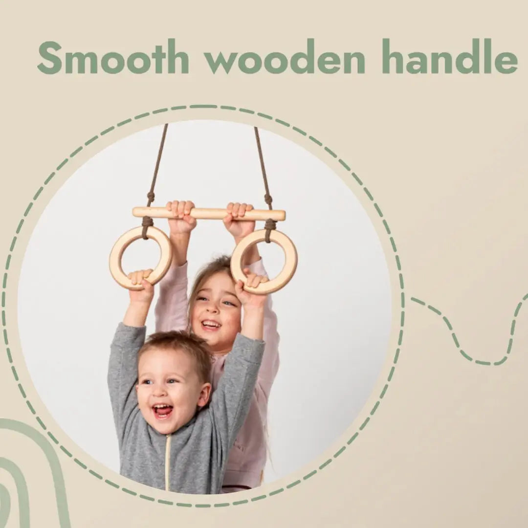 Trapeze swing bar with rings - The Baby Penguin
