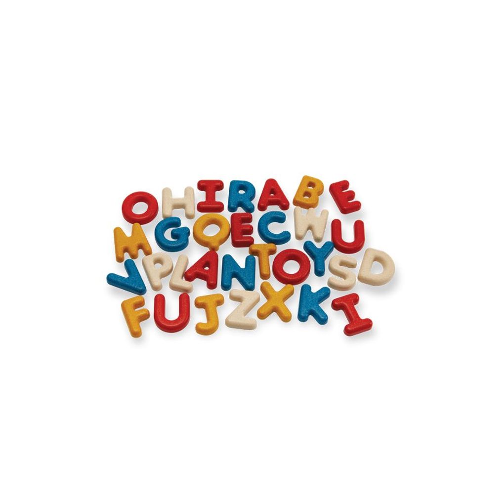 PlanToys Uppercase Wooden Alphabet Letters, 31 Pieces