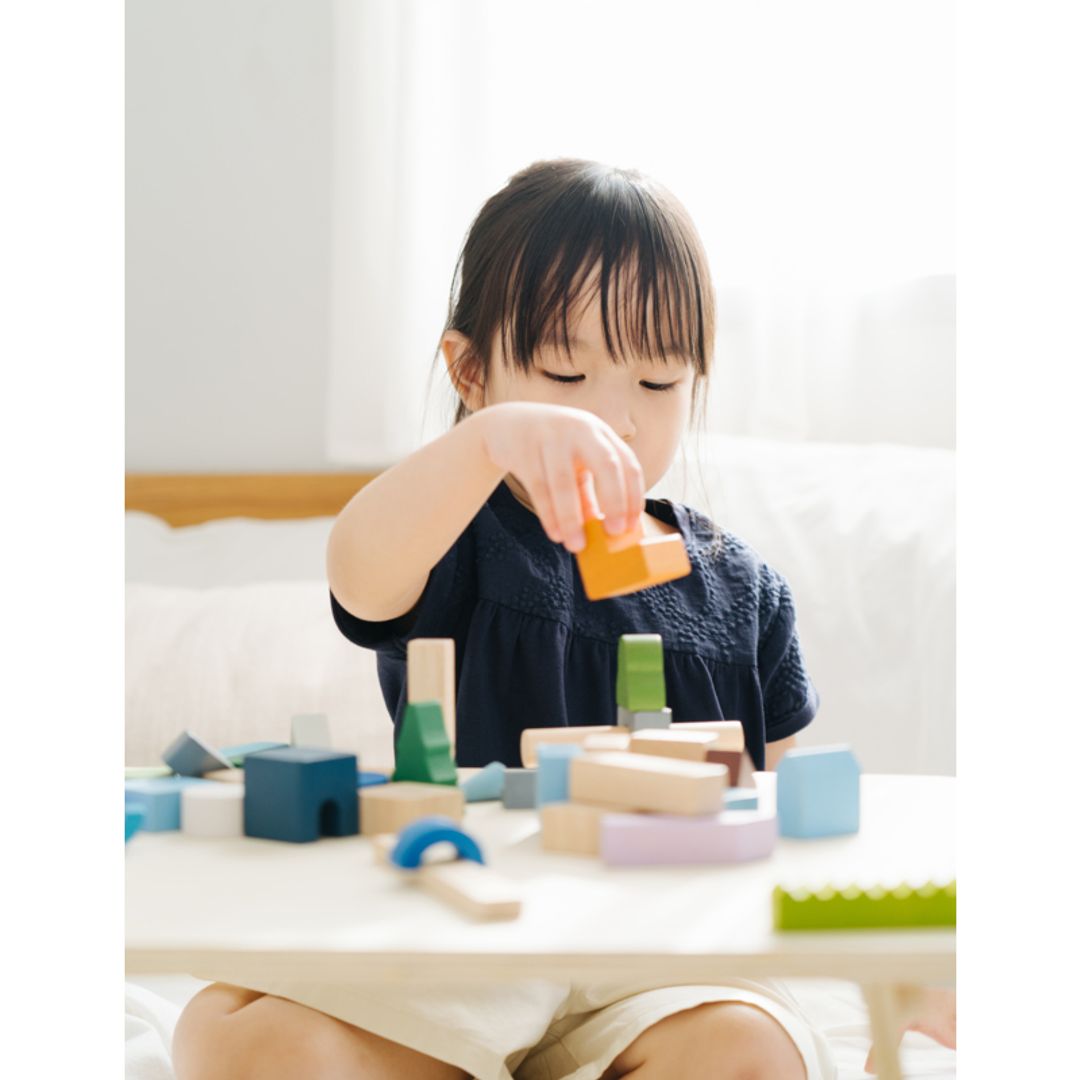PlanToys Urban City Wooden Building Blocks, 45 Pieces