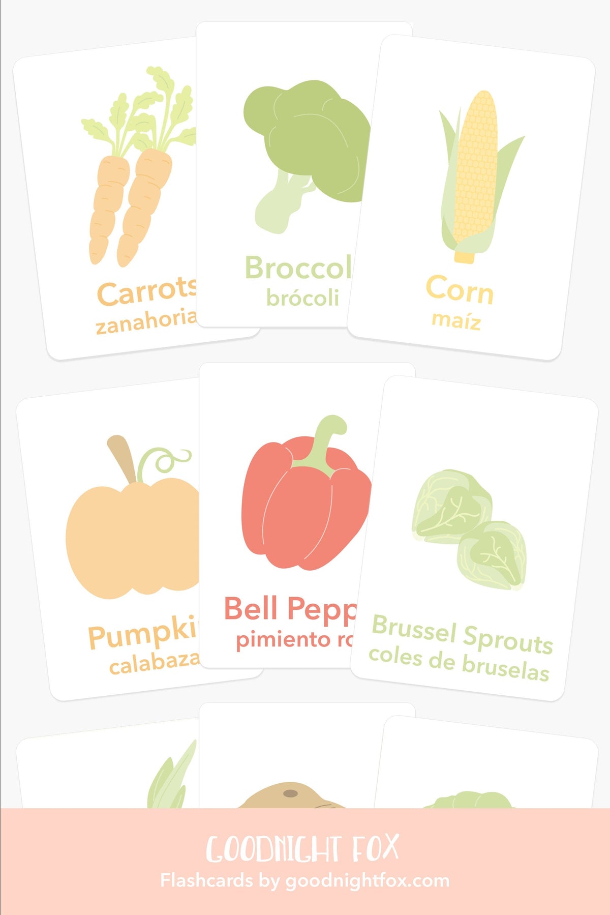 Vegetable Flashcards - The Baby Penguin
