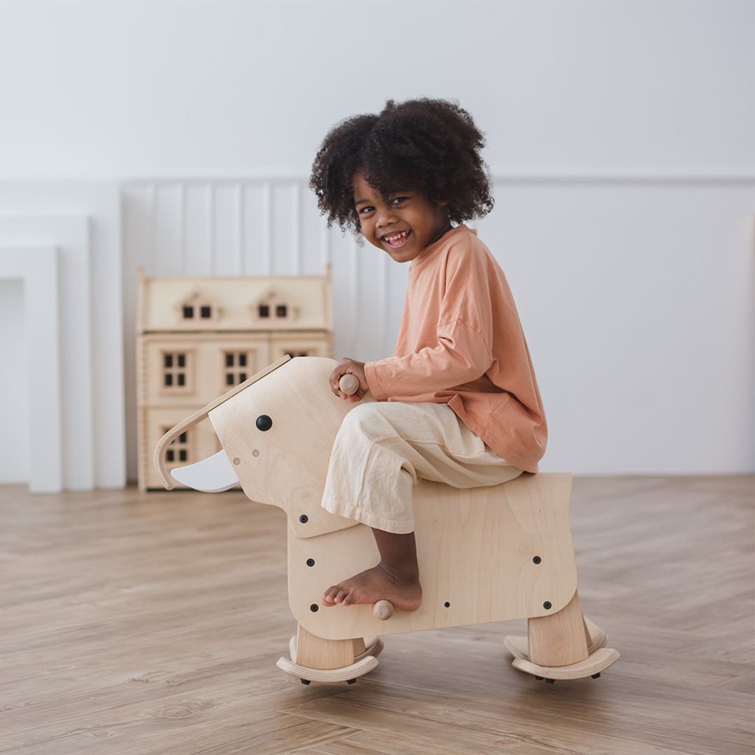 PlanToys Walking Elephant Wooden Ride-On