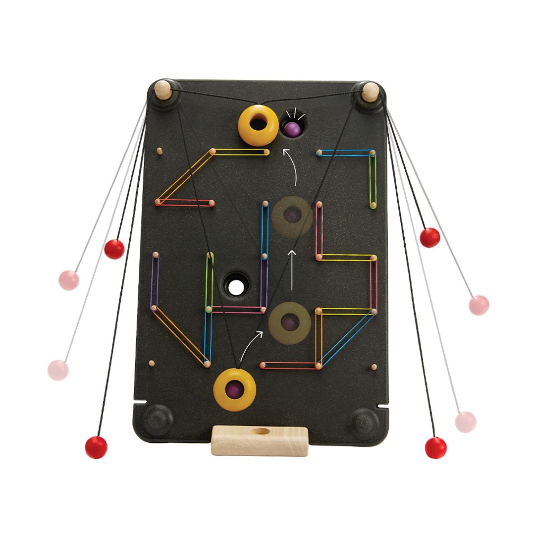 PlanToys Wooden Wall Ball Pulley Game