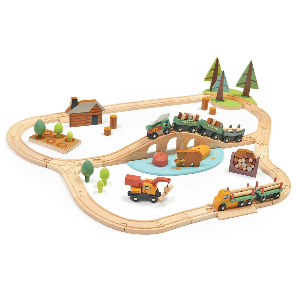 Tender Leaf Wild Pines Wooden Train Set