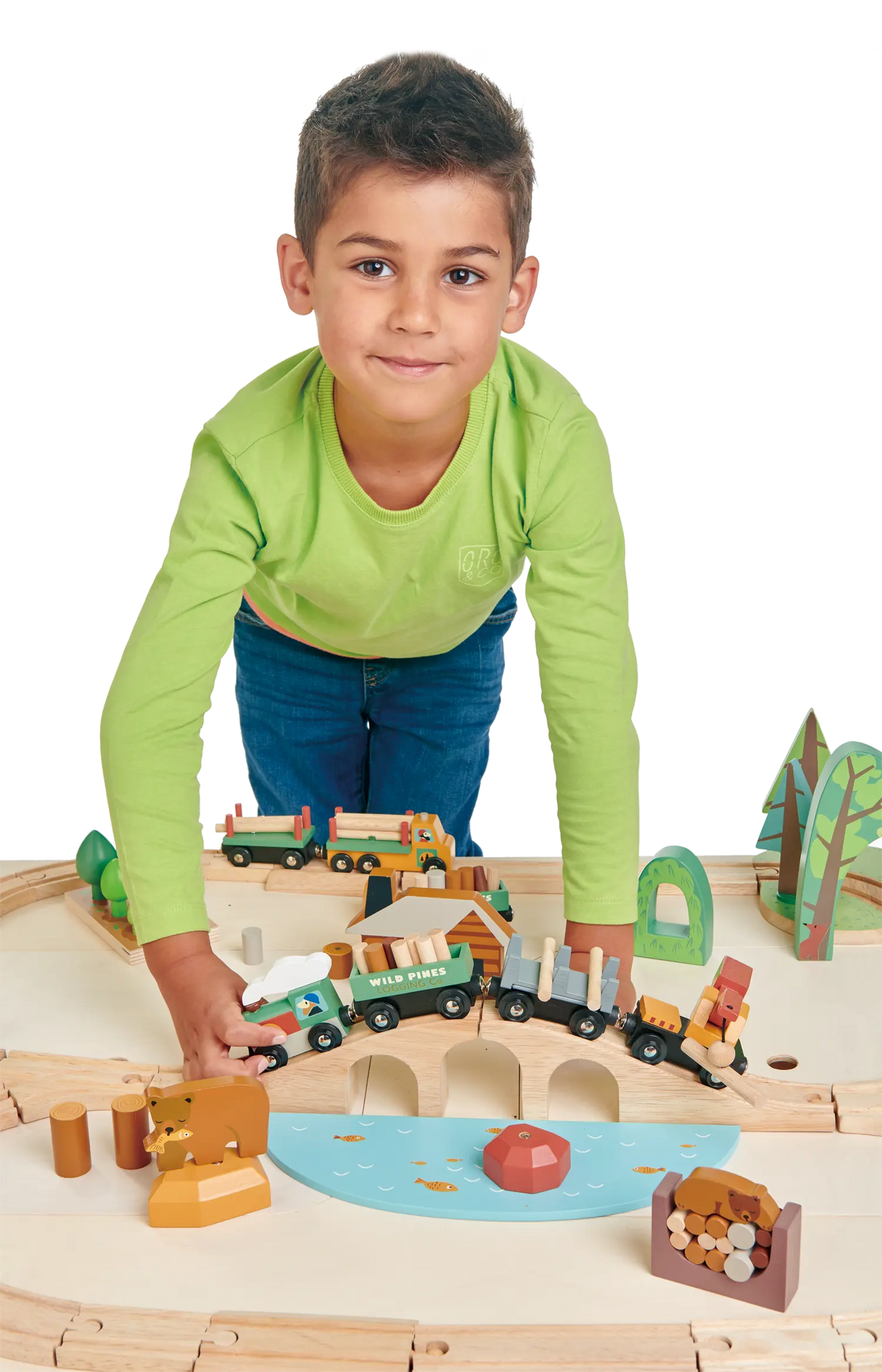 Tender Leaf Wild Pines Wooden Train Set