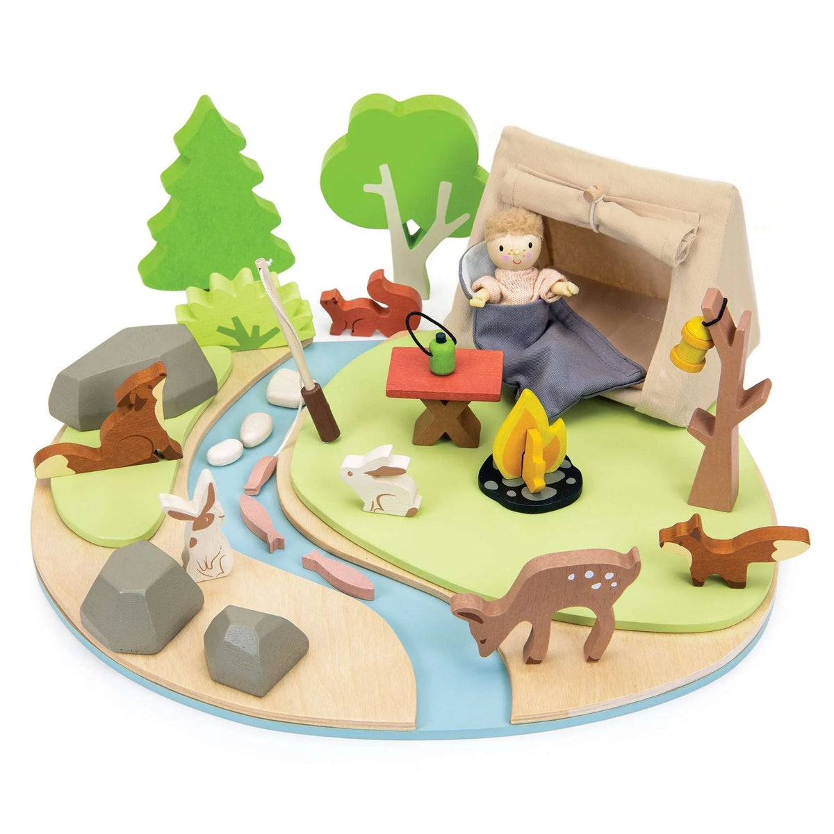Tender Leaf Wildlife Camping Wooden Play Set