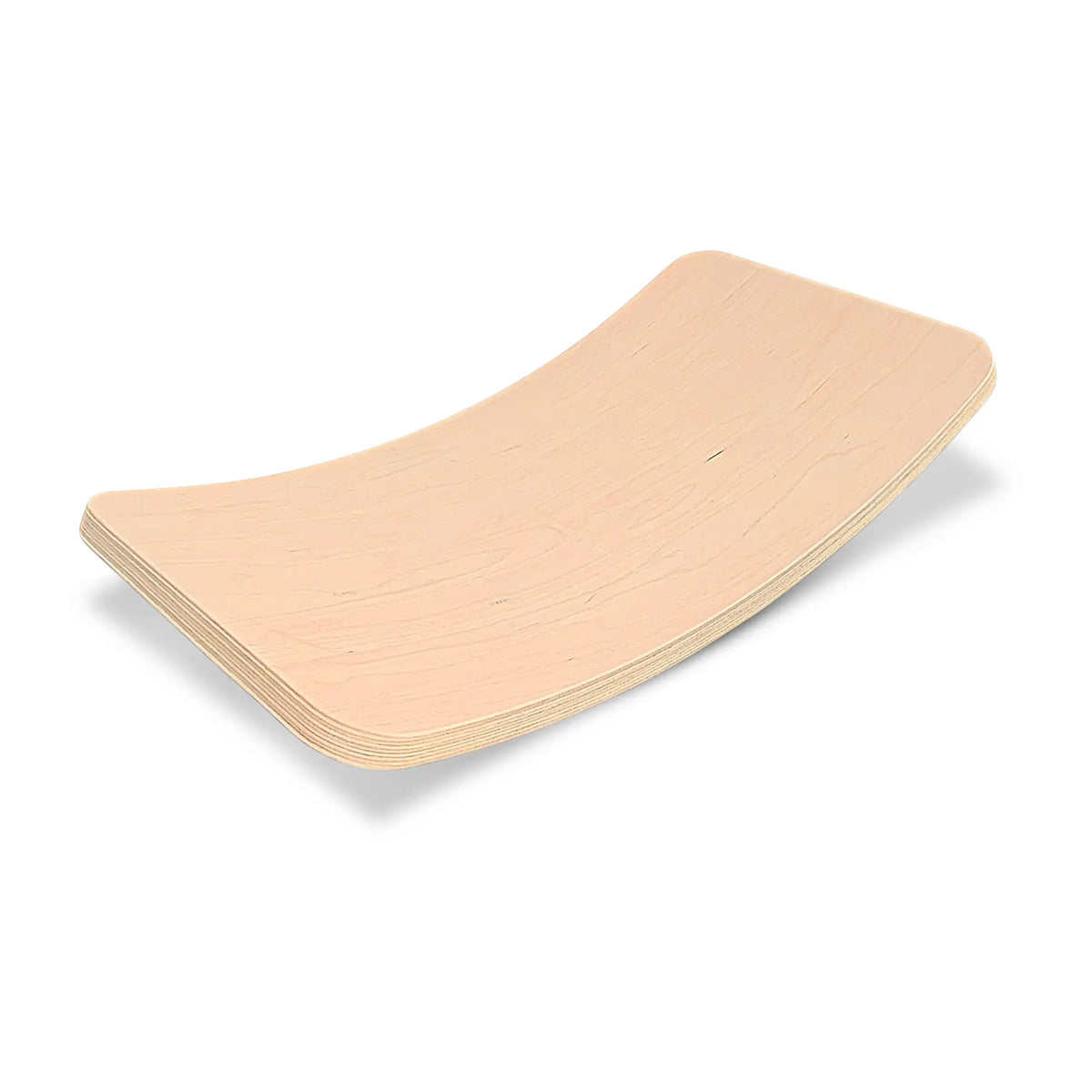 Pale natural-tone wobble board with a shallow curve and visible layered edge.