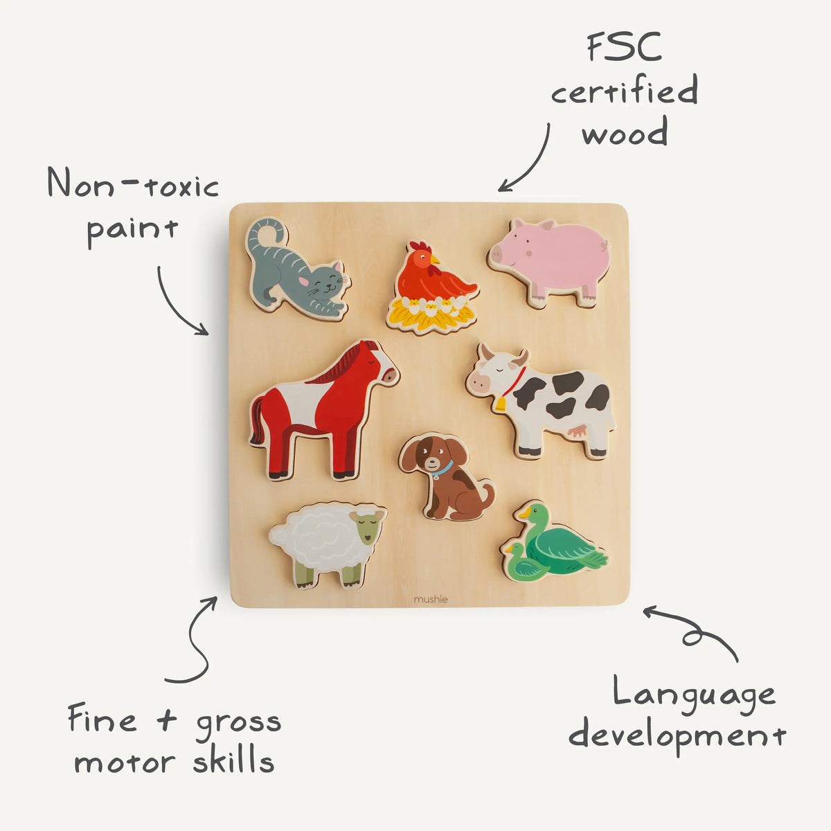 Wooden Farm Puzzle | Wooden Puzzle | The Baby Penguin