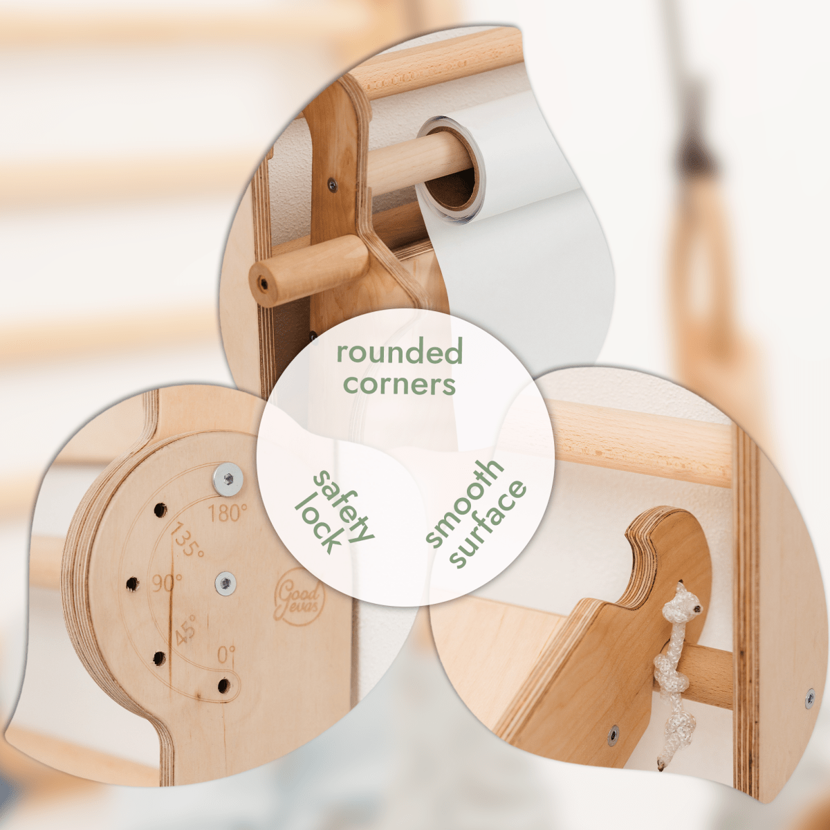 Wooden Swedish Wall / Climbing ladder for Children + Swing Set + Slide Board + Art Add-on - The Baby Penguin
