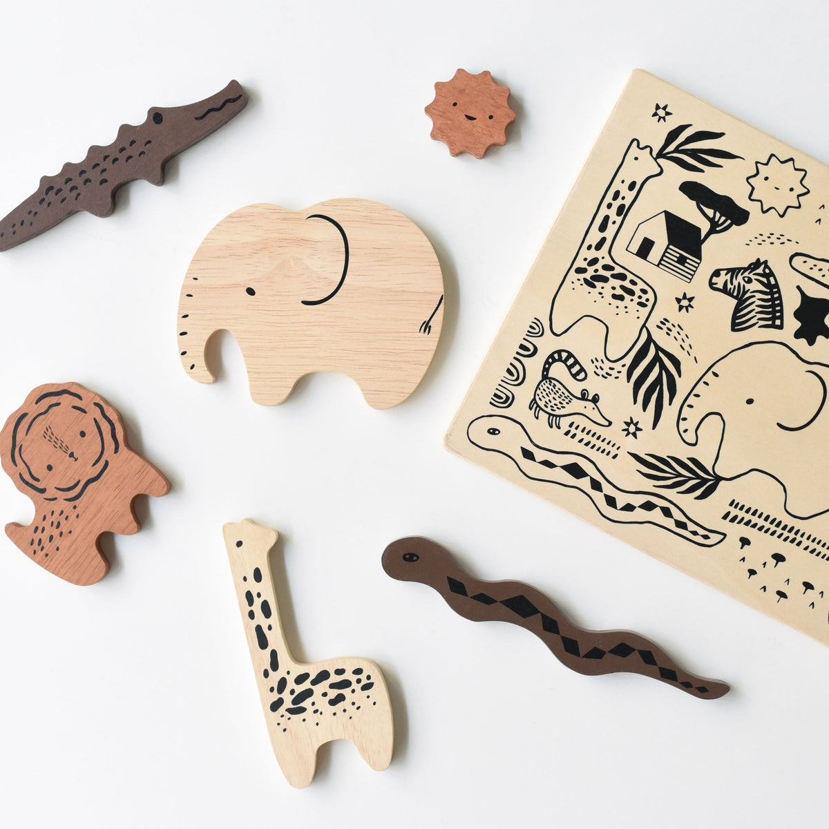 Wooden Tray Puzzle - Safari Animals - The Baby Penguin