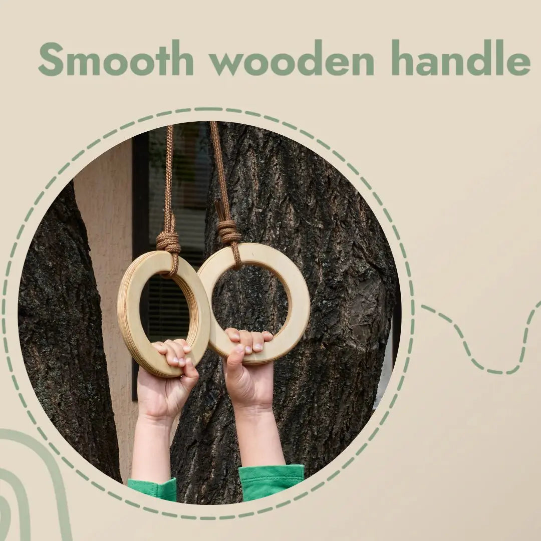 Wooden gymnastic rings for kids - The Baby Penguin