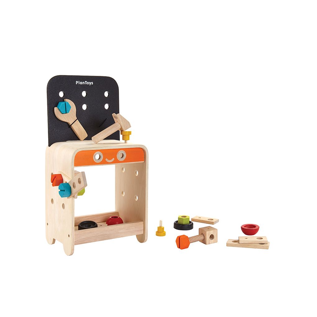 PlanToys Wooden Toy Workbench with Tools