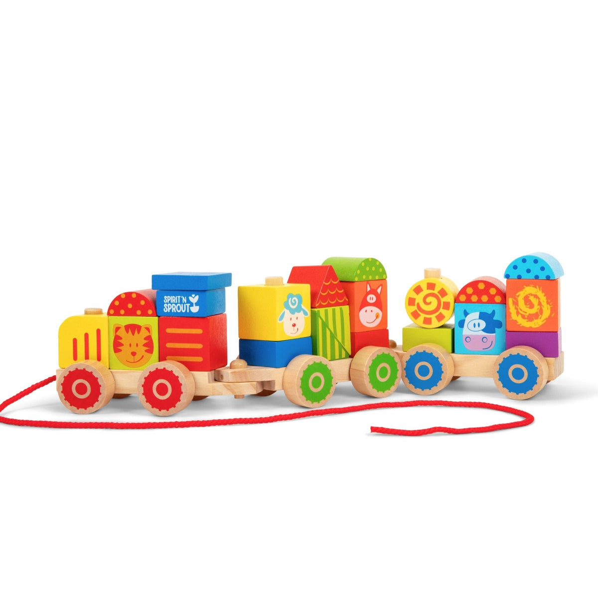 SpiritnSprout: Three assembled wooden train cars shown together from the side