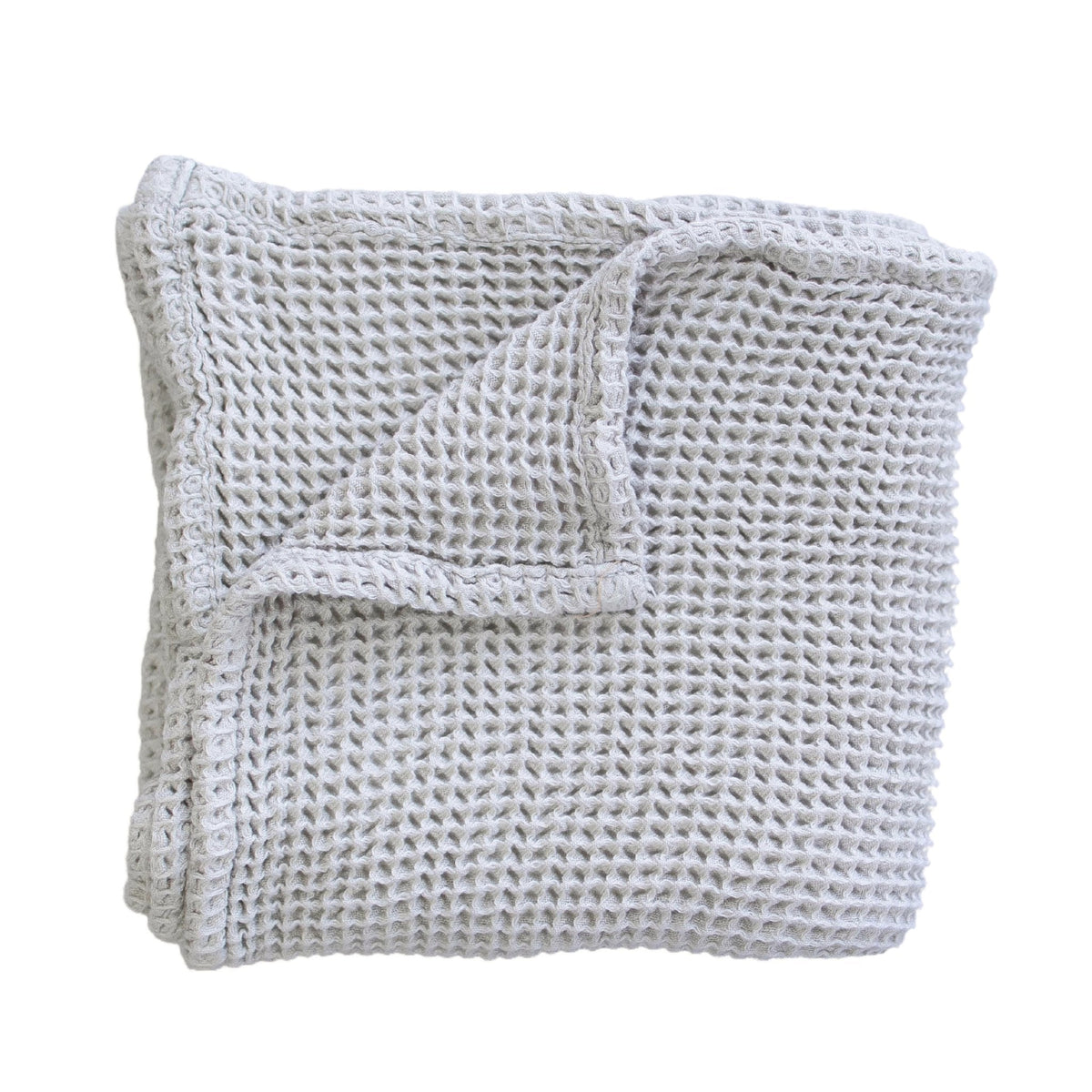 SpiritnSprout: Folded grey waffle-texture baby blanket