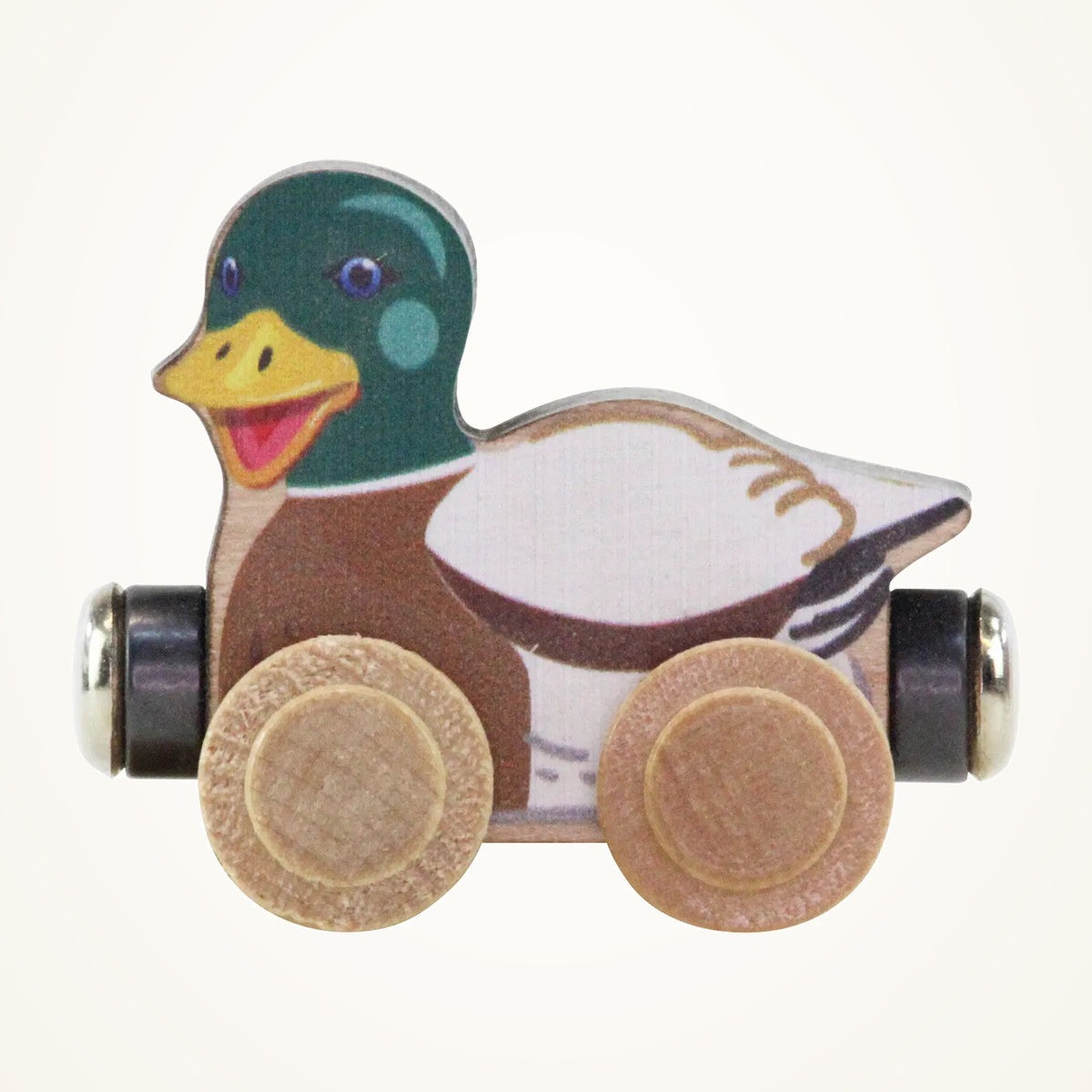 Maple Landmark NameTrains Darrell Duck photographed on a warm ivory background.
