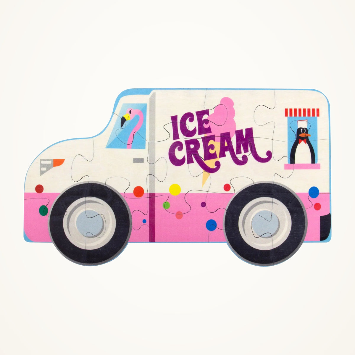 Maple Landmark Ice Cream Truck Puzzle photographed on a warm ivory background.