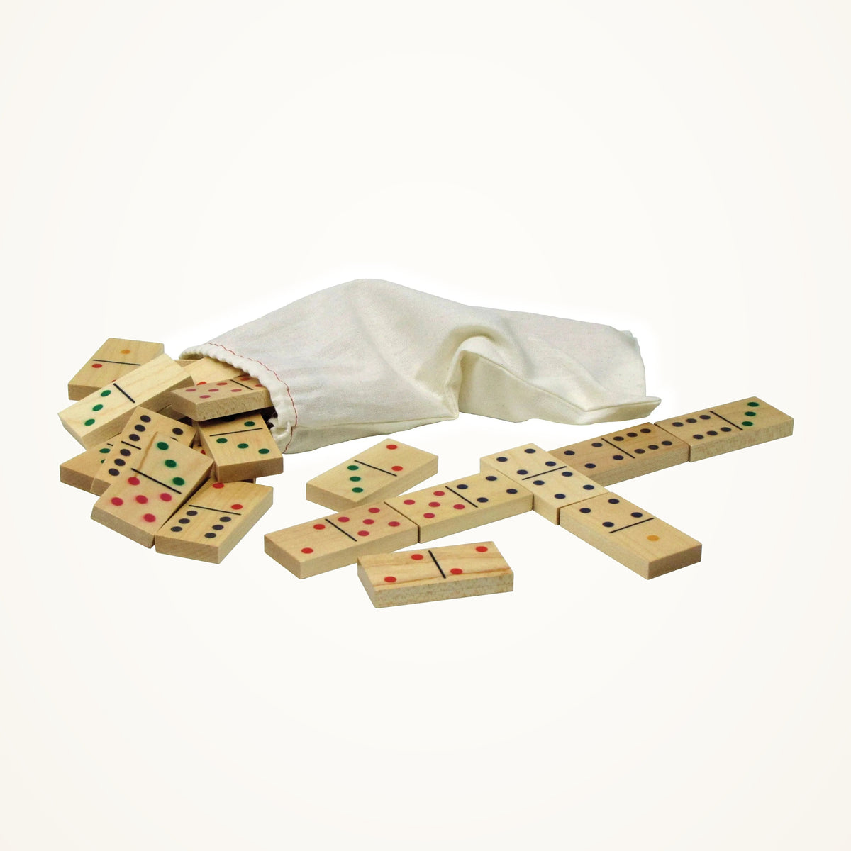 Maple Landmark Standard Dominoes | Made in USA | Wooden Board Games on a warm ivory background