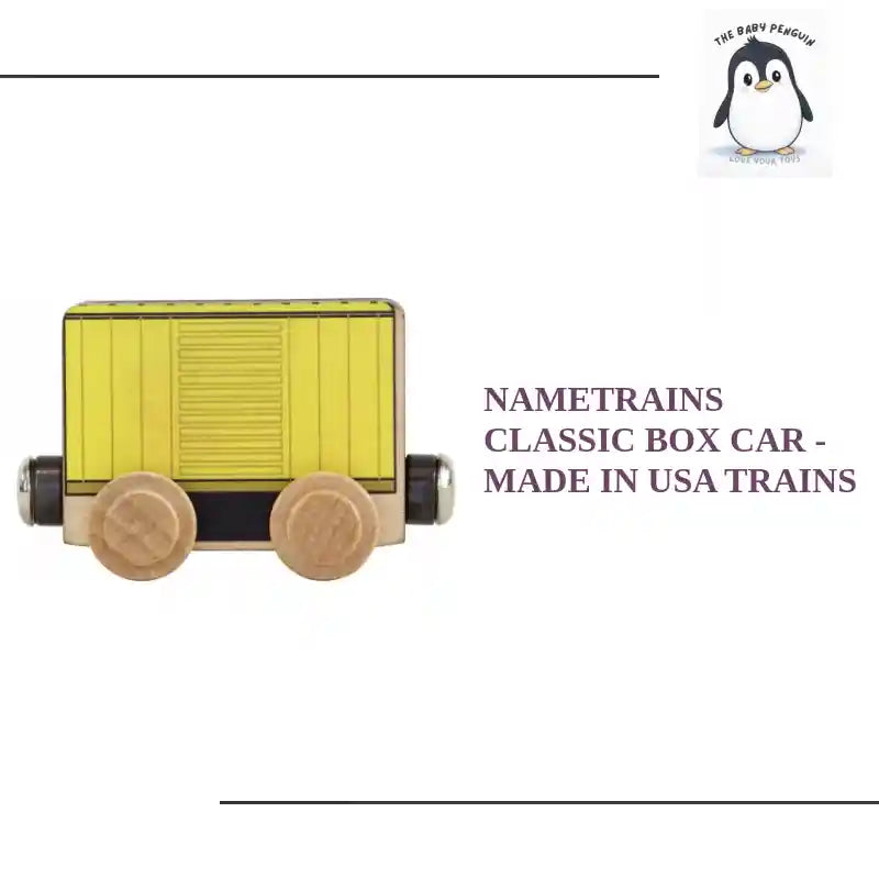 NameTrains Classic Box Car - Made in USA Trains by@Outfy