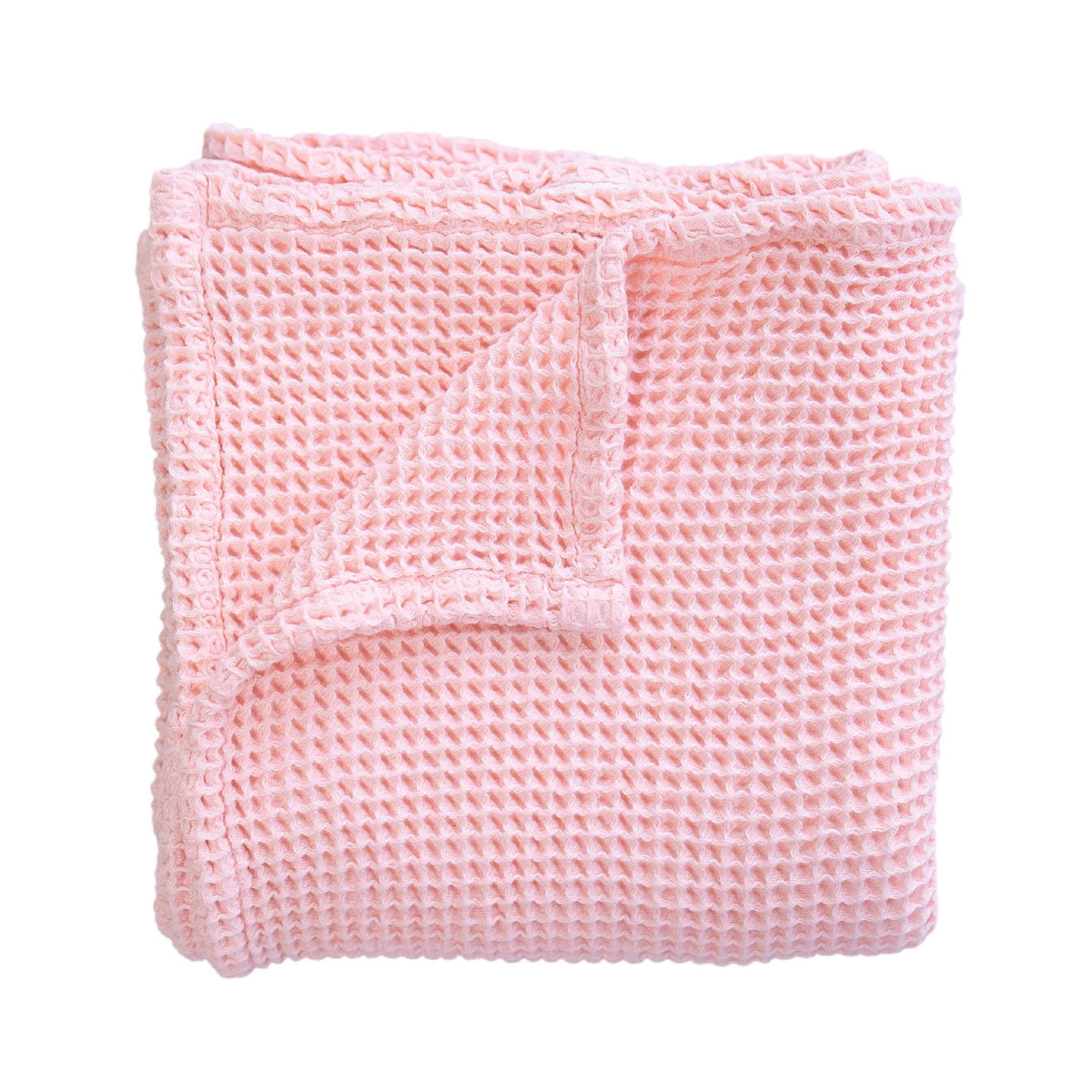 SpiritnSprout: Folded rose pink waffle-texture baby blanket