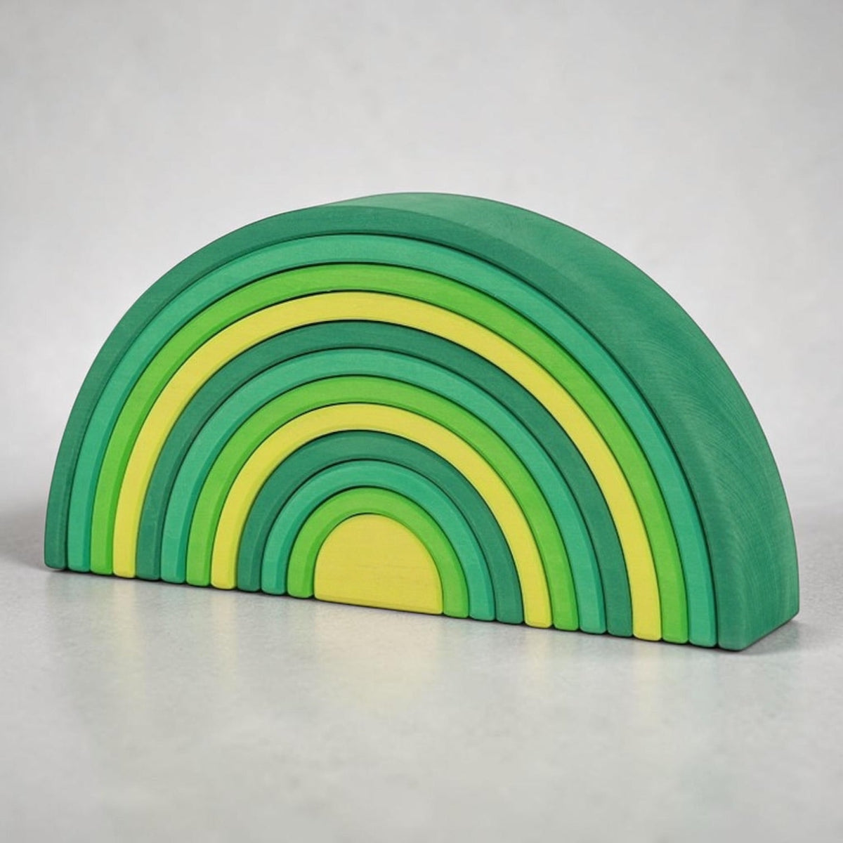 12-Piece Stained Large Basswood Rainbow Stacker – Meadow & Forest Green by Green Elephant Home and Toys – alternate view 8